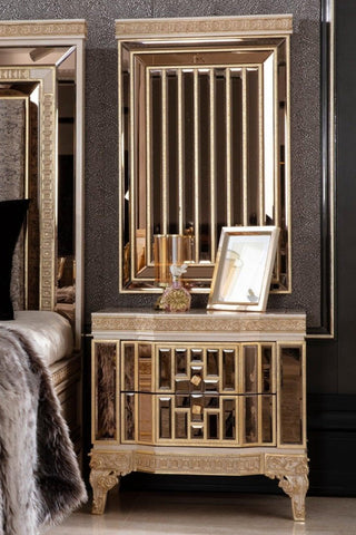 Amatis Cream Nightstand - Ali Guler Furniture