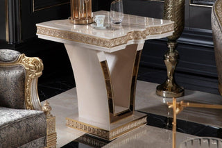 Amatis Cream Side Table - Ali Guler Furniture