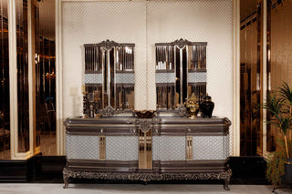 Sirius Collection - Two-tone Baroque luxury furniture in ebony lacquer and silver-grey | Ali Guler Furniture