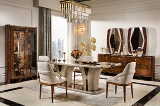 Aden Dining Chair alternate view - beechwood frame with premium fabric dining chair | Ali Guler Furniture