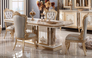 Huma Cream Dining Chair detail view - premium Turkish craftsmanship | Ali Guler Furniture