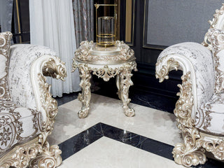 Aldaberan White Side Table - Ali Guler Furniture