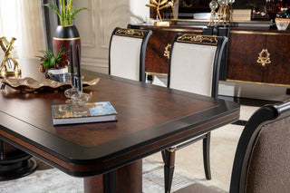 Milano 90" Wood Dining Table in room setting - luxury furniture Houston | Ali Guler Furniture