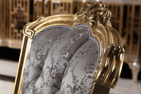 Savoy Gold Leaf Dining Chair alternate view - beechwood frame with premium fabric dining chair | Ali Guler Furniture