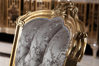 Savoy Gold Leaf Dining Chair alternate view - beechwood frame with premium fabric dining chair | Ali Guler Furniture
