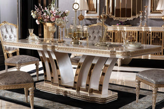 Savoy Gold Leaf Dining Table detail view - premium Turkish craftsmanship | Ali Guler Furniture