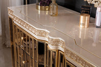 Savoy Gold Leaf Dresser Antique Mirror & Gold Finish Savoy Gold Leaf Dresser Antique Mirror & Gold Finish