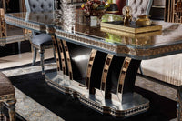 Savoy Dining Table in room setting - luxury furniture Houston | Ali Guler Furniture