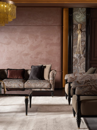 Ashford paisley sofa in a living room
