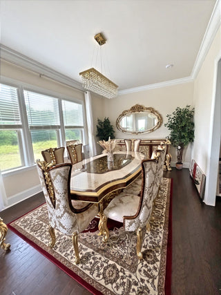 Aybars Dining Set in a client's home after delivery