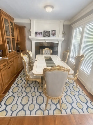 Huma Cream Dining Set in a client's home after delivery