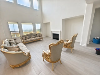 Huma Cream Sofa in a client's home after delivery