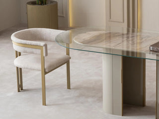 Lucca contemporary curved-back dining chair