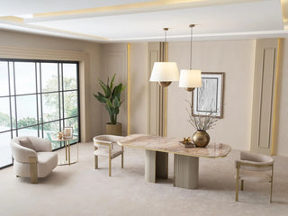 Lucca modern dining room set with bench