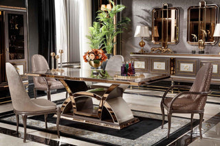 Mimosa Dining Table in room setting - luxury furniture Houston | Ali Guler Furniture
