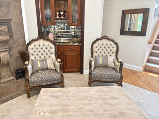 Real client home — Savoy Carved Armchair