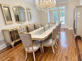 Savoy Gold Dining Set in a client's home after delivery