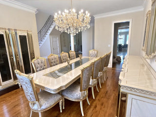 Savoy Gold Dining Set in a client's home after delivery