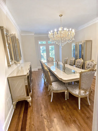 Savoy Gold Leaf Dining Set in a client's home after delivery
