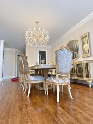 Savoy Gold Leaf Dining Set in a client's home after delivery