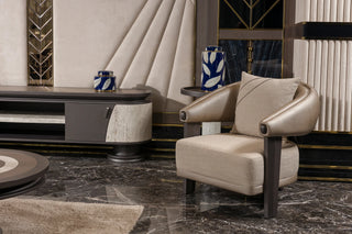 Tivoli accent armchair with espresso legs