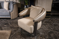 Tivoli Barrel Armchair front view with cream woven seat