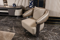 Tivoli Barrel Armchair in taupe and cream