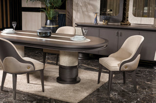 Tivoli dining chairs at the oval table