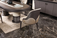 Tivoli dining table pedestal and chair detail
