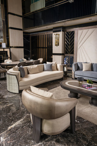 Tivoli living room with a pair of barrel armchairs