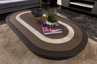 Tivoli oval coffee table top in espresso and mocha