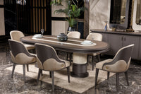Tivoli 7-piece oval dining set with six shell-back chairs