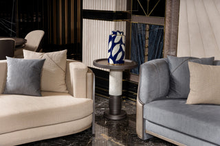 Tivoli Round Side Table beside the Tivoli sofas