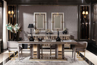 Triton Dining Table in room setting - luxury furniture Houston | Ali Guler Furniture